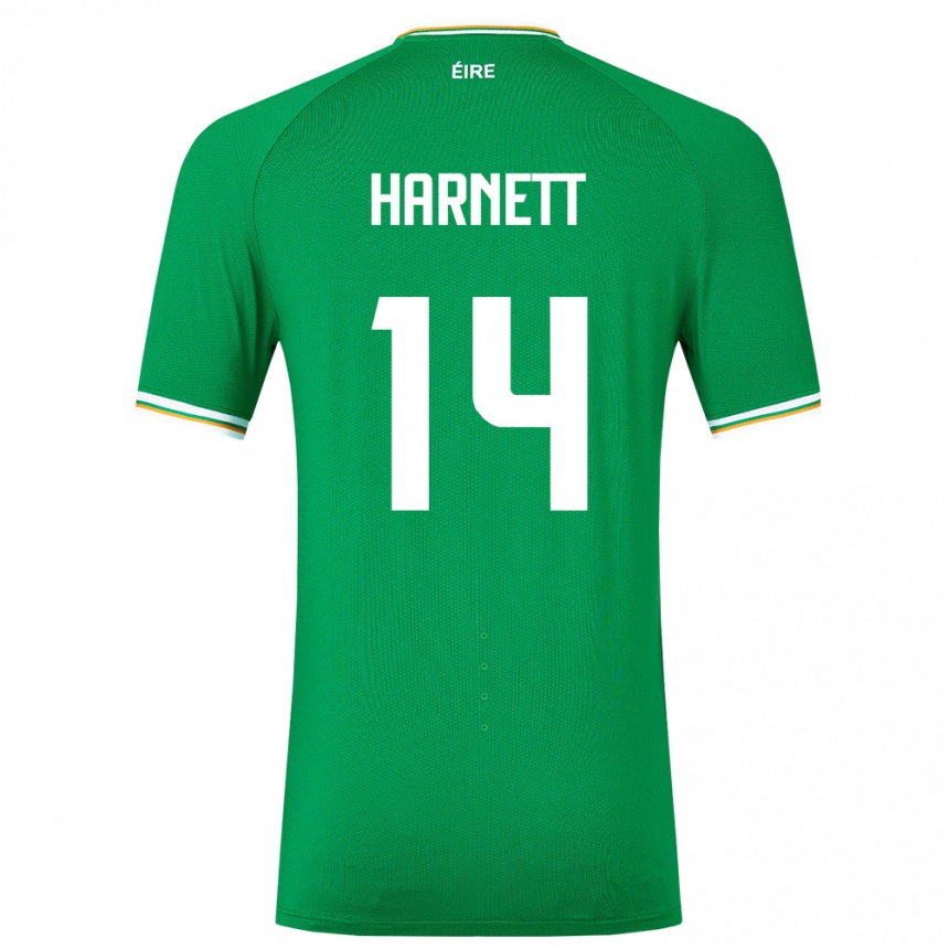 Kids Football Ireland Kaylem Harnett #14 Green Home Jersey 24-26 T-Shirt Nz