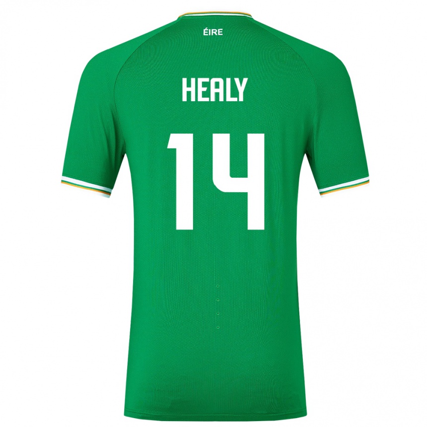 Kids Football Ireland Freya Healy #14 Green Home Jersey 24-26 T-Shirt Nz