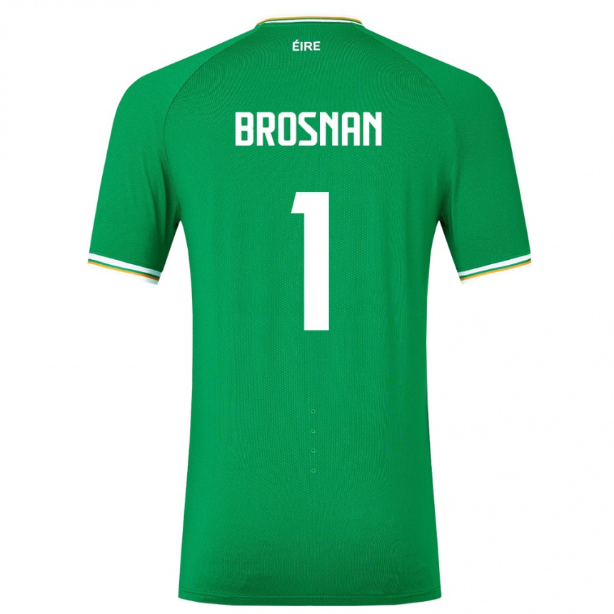 Kids Football Ireland Courtney Brosnan #1 Green Home Jersey 24-26 T-Shirt Nz