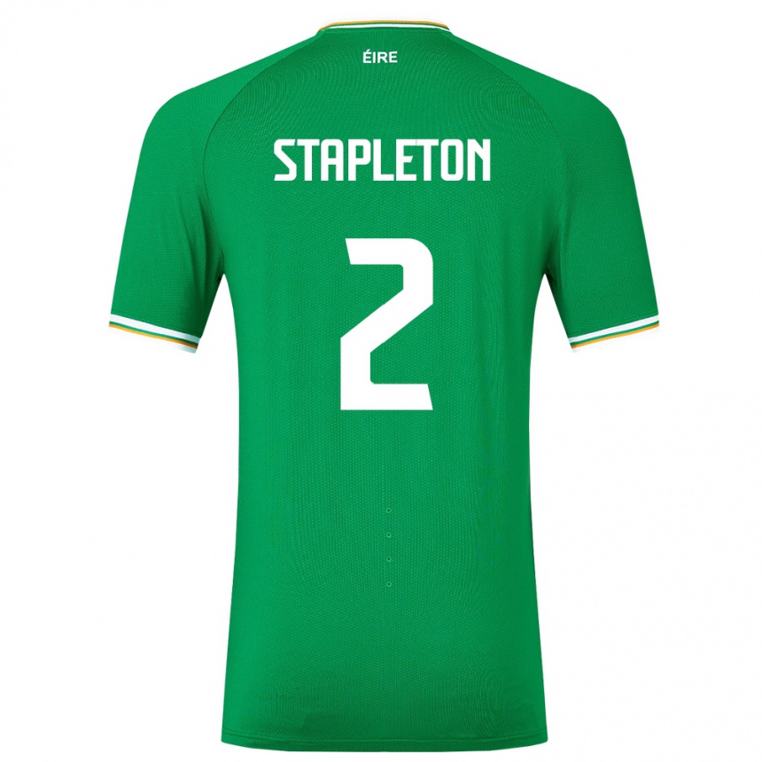 Kids Football Ireland Jessie Stapleton #2 Green Home Jersey 24-26 T-Shirt Nz