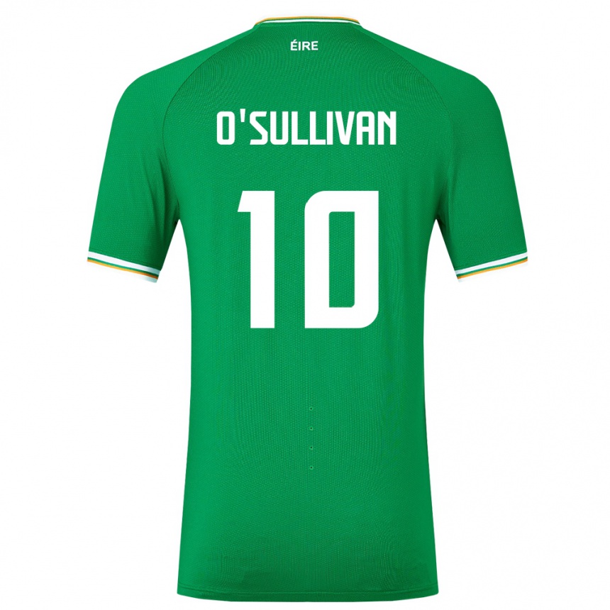 Kids Football Ireland Denise O'sullivan #10 Green Home Jersey 24-26 T-Shirt Nz