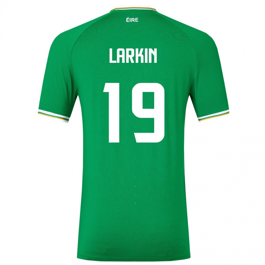 Kids Football Ireland Abbie Larkin #19 Green Home Jersey 24-26 T-Shirt Nz