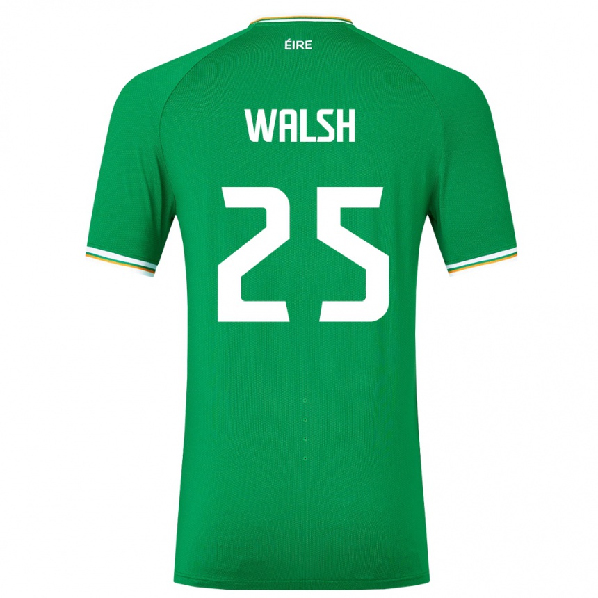 Kids Football Ireland Megan Walsh #25 Green Home Jersey 24-26 T-Shirt Nz