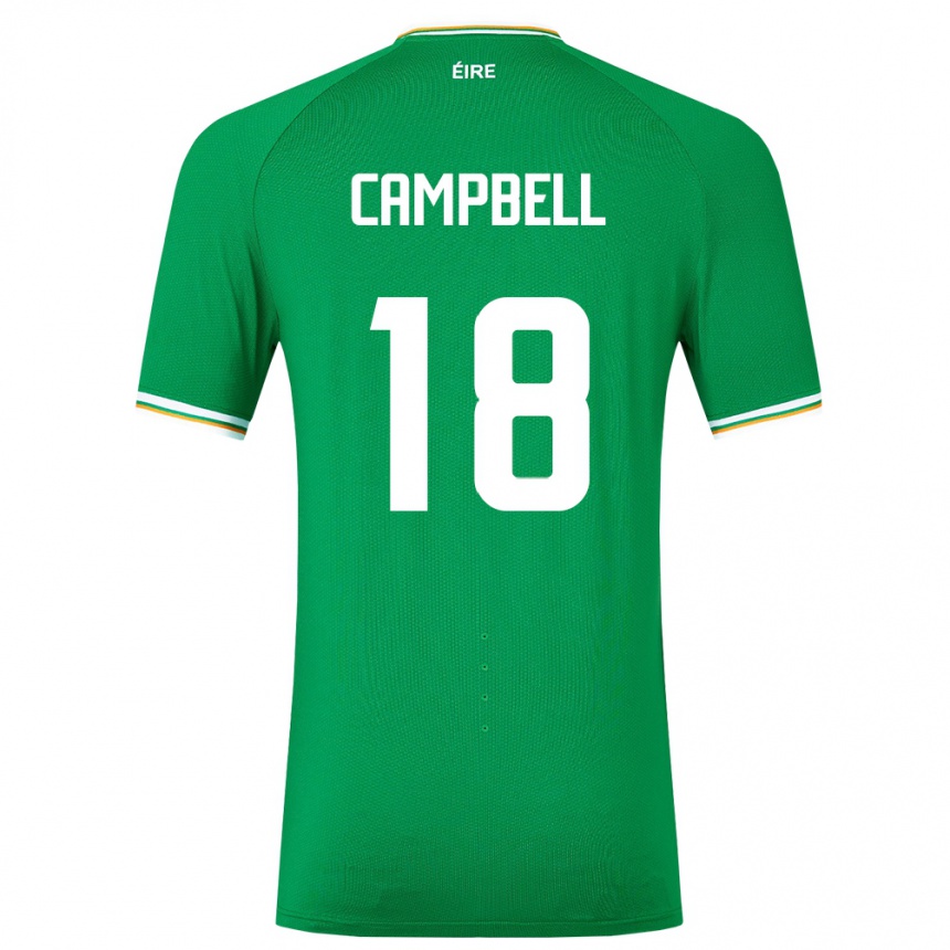 Kids Football Ireland Megan Campbell #18 Green Home Jersey 24-26 T-Shirt Nz