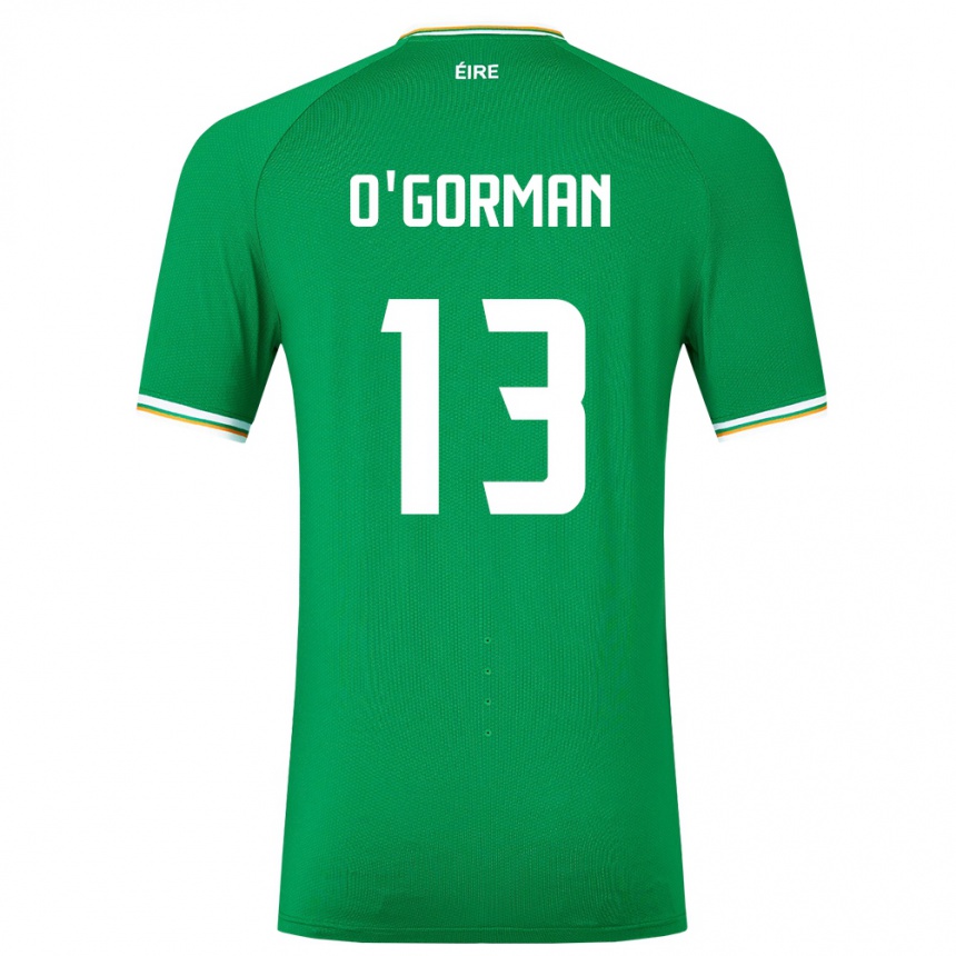 Kids Football Ireland Áine O'gorman #13 Green Home Jersey 24-26 T-Shirt Nz