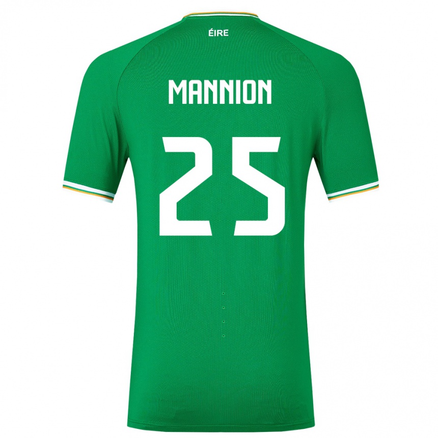 Kids Football Ireland Aoife Mannion #25 Green Home Jersey 24-26 T-Shirt Nz