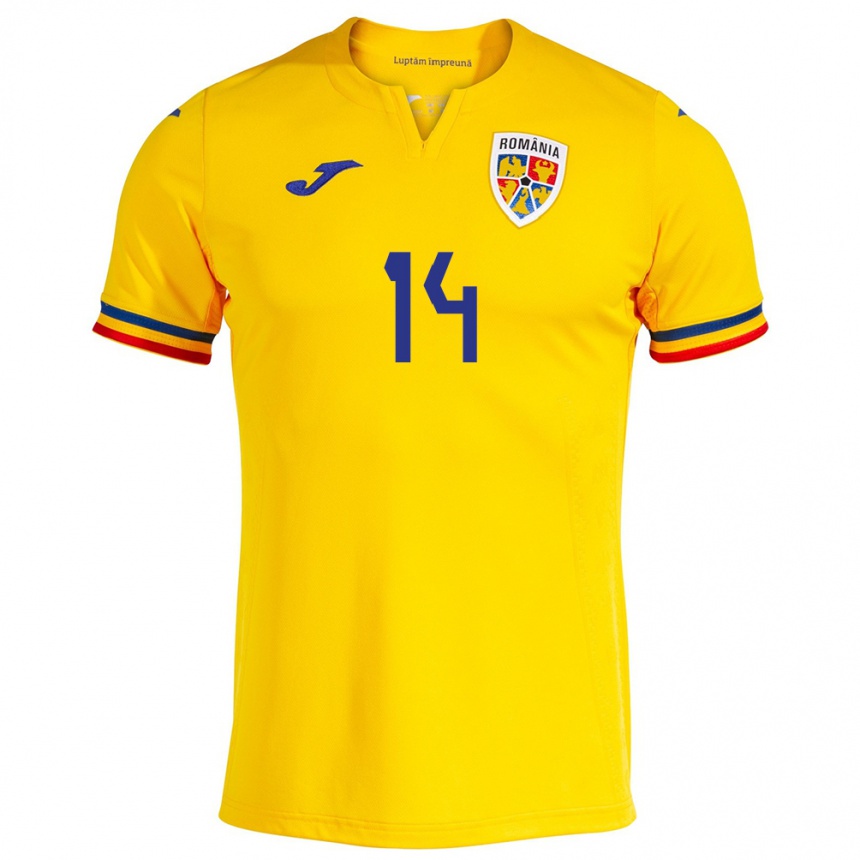 Kids Football Romania Ianis Hagi #14 Yellow Home Jersey 24-26 T-Shirt Nz