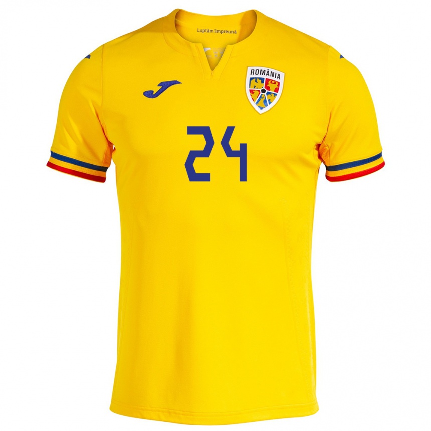 Kids Football Romania Mădălina Tătar #24 Yellow Home Jersey 24-26 T-Shirt Nz