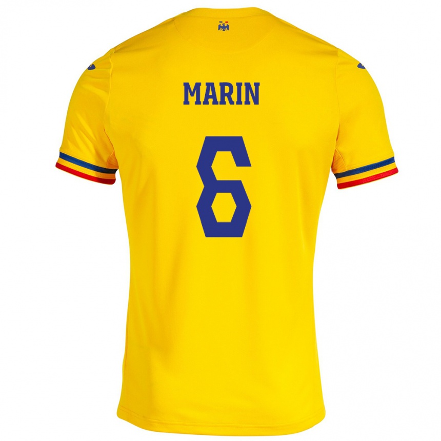 Kids Football Romania Marius Marin #6 Yellow Home Jersey 24-26 T-Shirt Nz