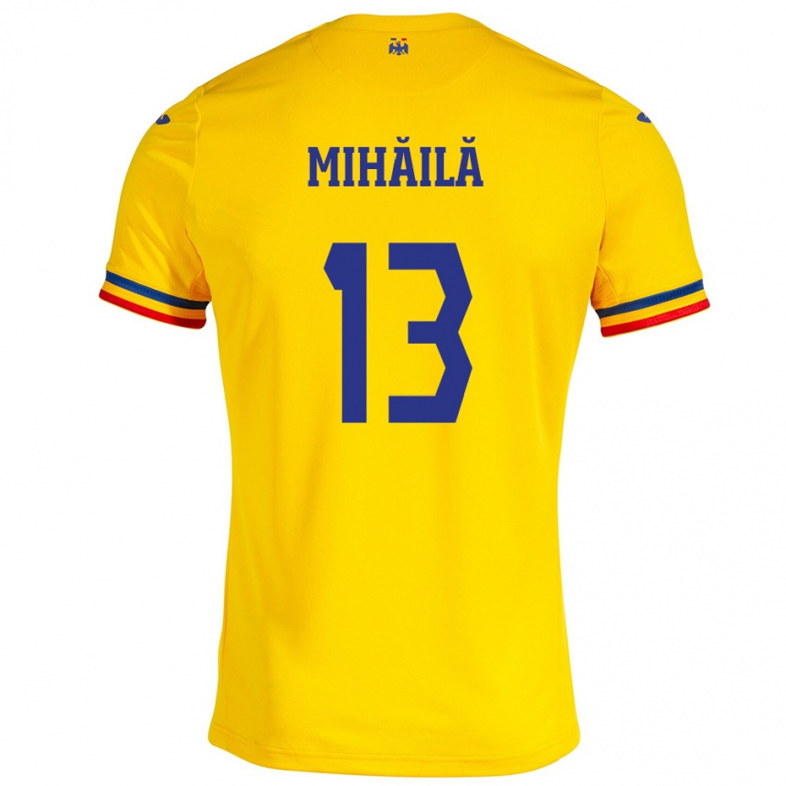 Kids Football Romania Valentin Mihăilă #13 Yellow Home Jersey 24-26 T-Shirt Nz