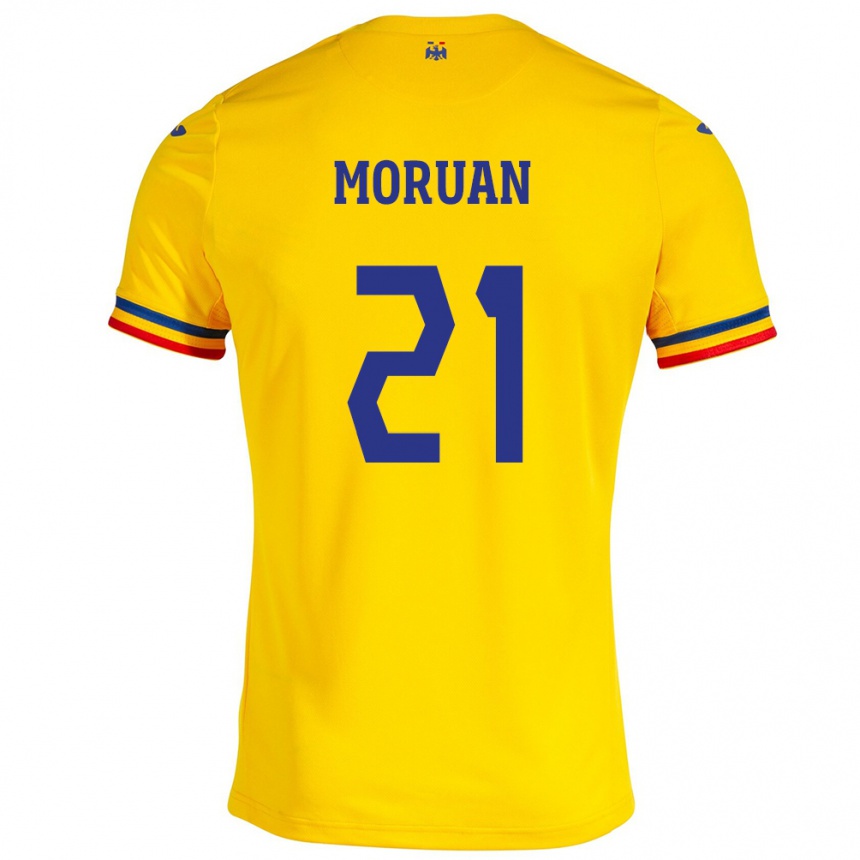 Kids Football Romania Olimpiu Moruţan #21 Yellow Home Jersey 24-26 T-Shirt Nz