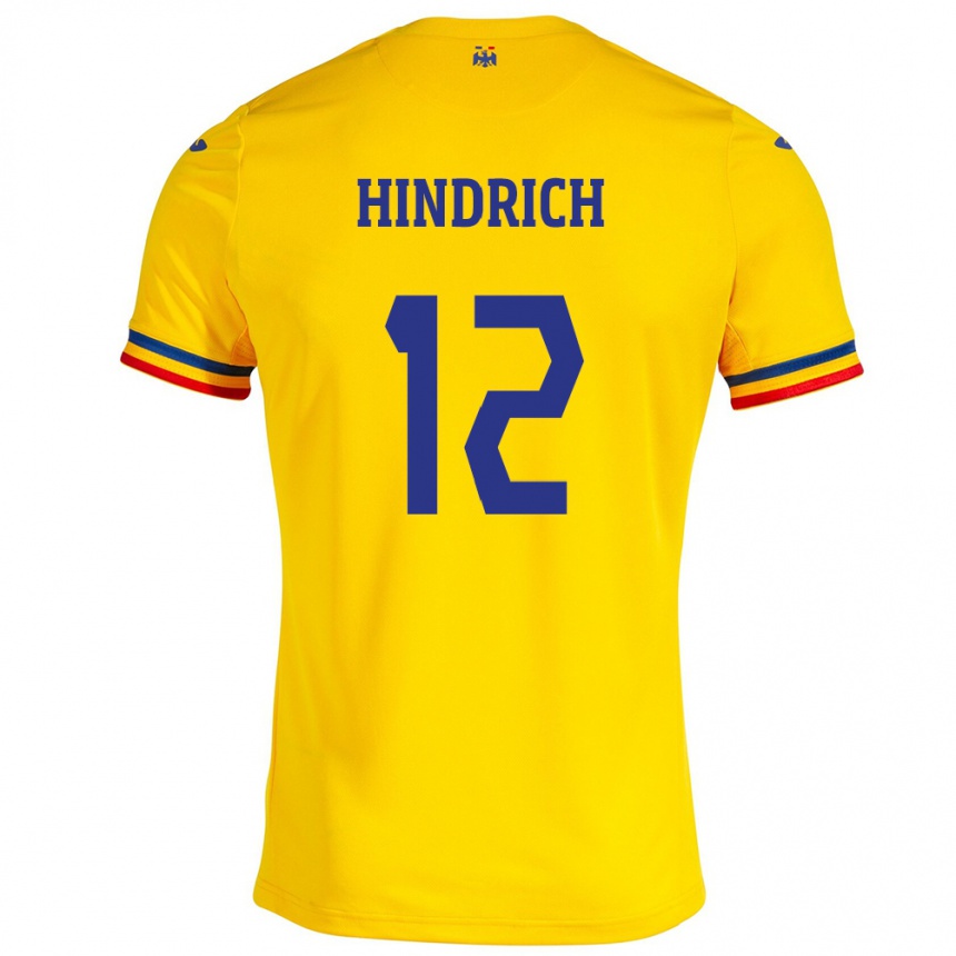 Kids Football Romania Otto Hindrich #12 Yellow Home Jersey 24-26 T-Shirt Nz