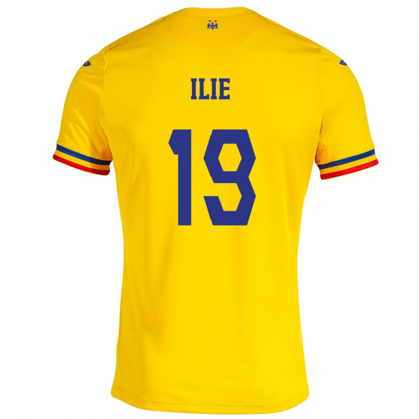 Kids Football Romania Rareș Ilie #19 Yellow Home Jersey 24-26 T-Shirt Nz