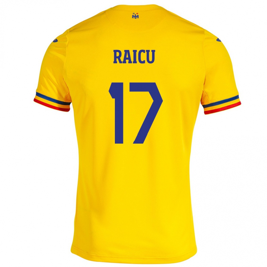 Kids Football Romania Alin Raicu #17 Yellow Home Jersey 24-26 T-Shirt Nz