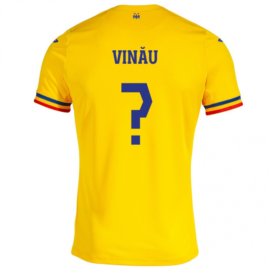 Kids Football Romania Eric Vînău #0 Yellow Home Jersey 24-26 T-Shirt Nz