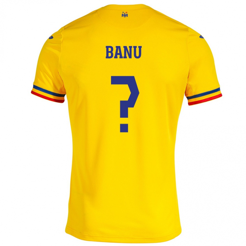 Kids Football Romania Luca Banu #0 Yellow Home Jersey 24-26 T-Shirt Nz