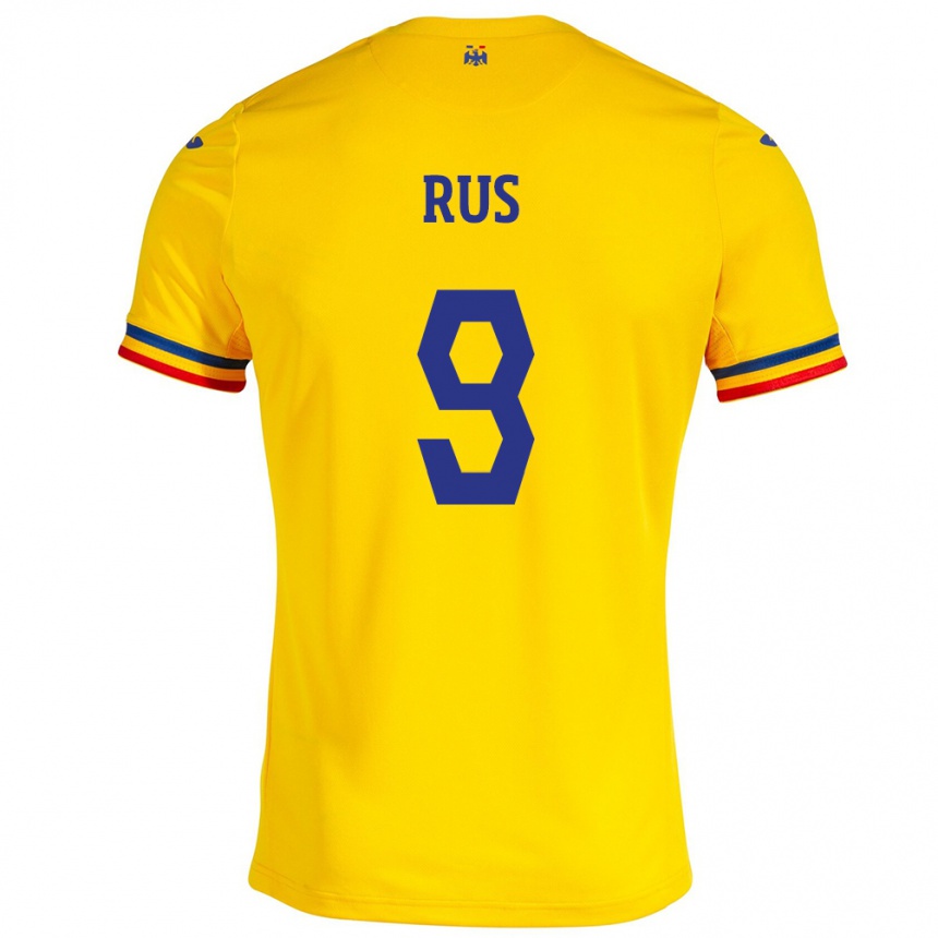 Kids Football Romania Laura Rus #9 Yellow Home Jersey 24-26 T-Shirt Nz