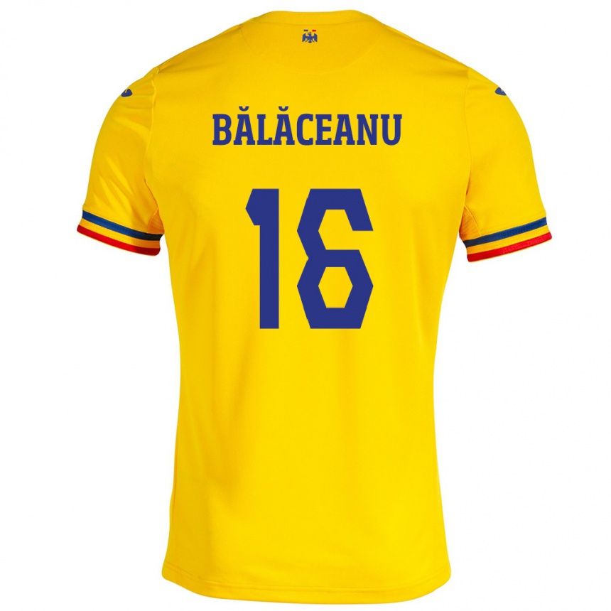 Kids Football Romania Ioana Bălăceanu #16 Yellow Home Jersey 24-26 T-Shirt Nz