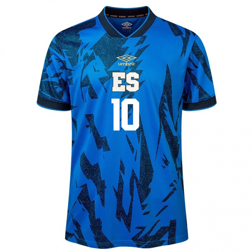 Kids Football El Salvador Matthew Benavides #10 Blue Home Jersey 24-26 T-Shirt Nz