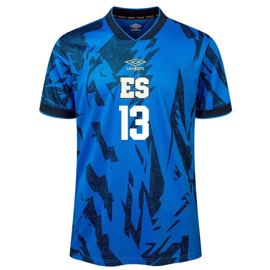 Kids Football El Salvador Tereso Benítez #13 Blue Home Jersey 24-26 T-Shirt Nz