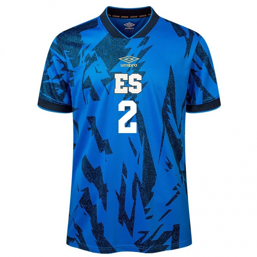 Kids Football El Salvador Juana Plata #2 Blue Home Jersey 24-26 T-Shirt Nz