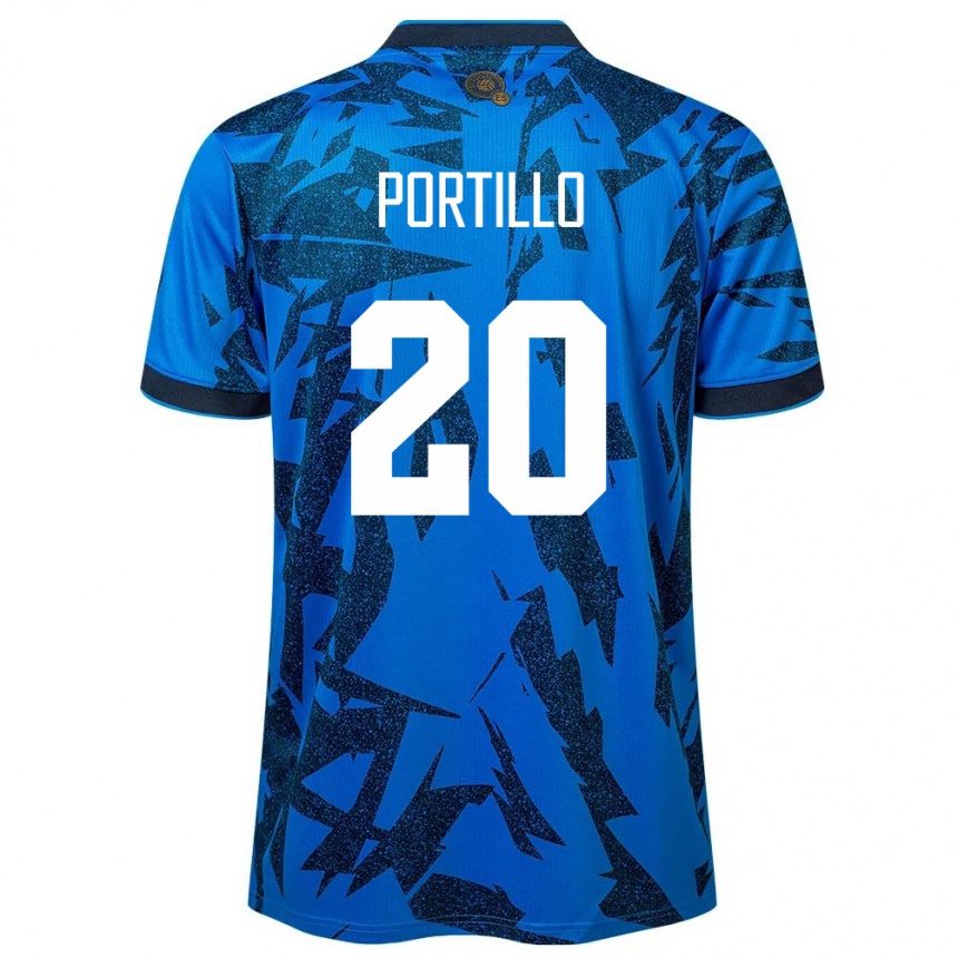 Kids Football El Salvador Isaac Portillo #20 Blue Home Jersey 24-26 T-Shirt Nz