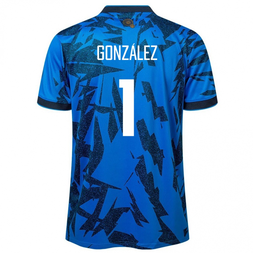 Kids Football El Salvador Mario González #1 Blue Home Jersey 24-26 T-Shirt Nz