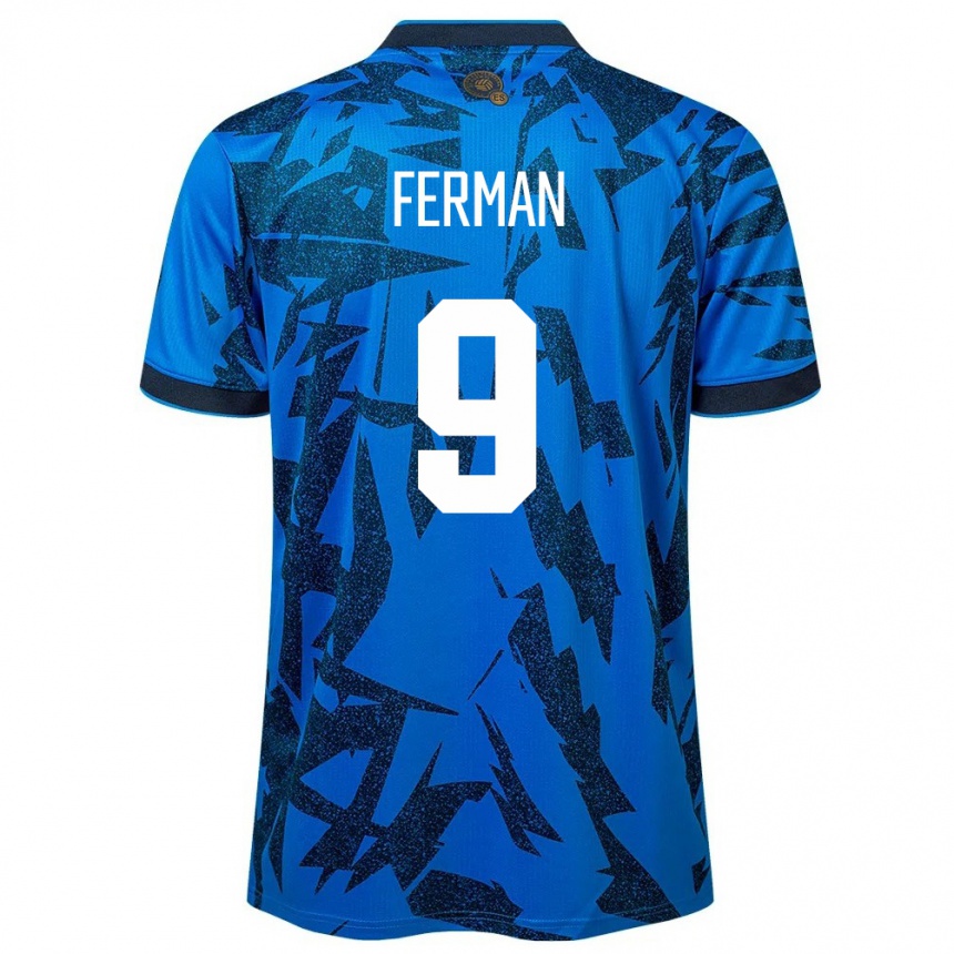 Kids Football El Salvador Javier Ferman #9 Blue Home Jersey 24-26 T-Shirt Nz