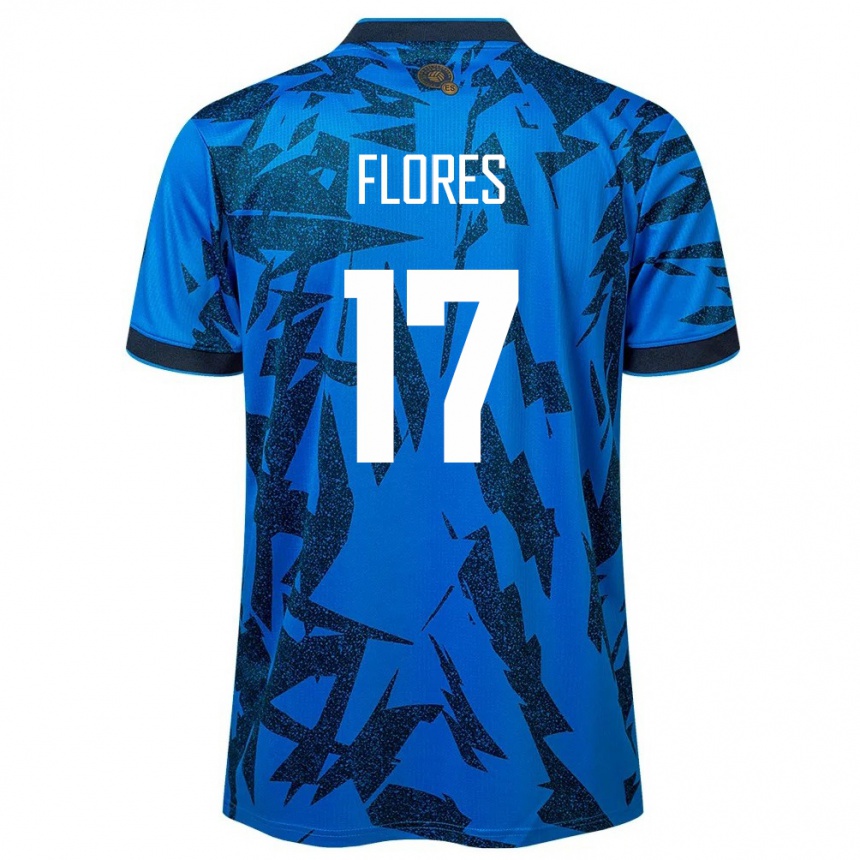 Kids Football El Salvador Diego Flores #17 Blue Home Jersey 24-26 T-Shirt Nz