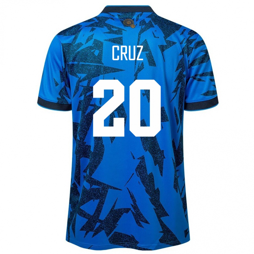 Kids Football El Salvador Jorge Cruz #20 Blue Home Jersey 24-26 T-Shirt Nz