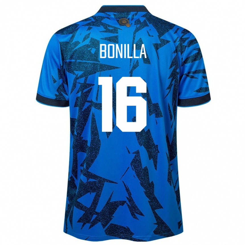 Kids Football El Salvador Elmer Bonilla #16 Blue Home Jersey 24-26 T-Shirt Nz