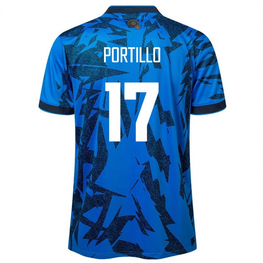 Kids Football El Salvador Anderson Portillo #17 Blue Home Jersey 24-26 T-Shirt Nz