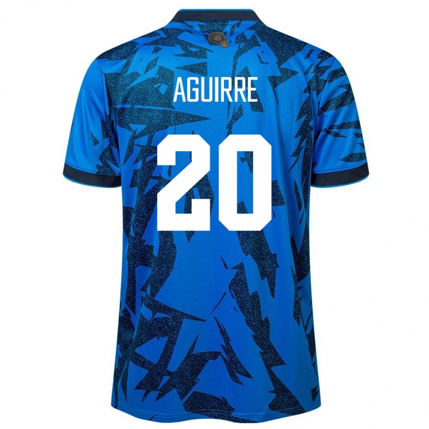 Kids Football El Salvador Jonathan Aguirre #20 Blue Home Jersey 24-26 T-Shirt Nz