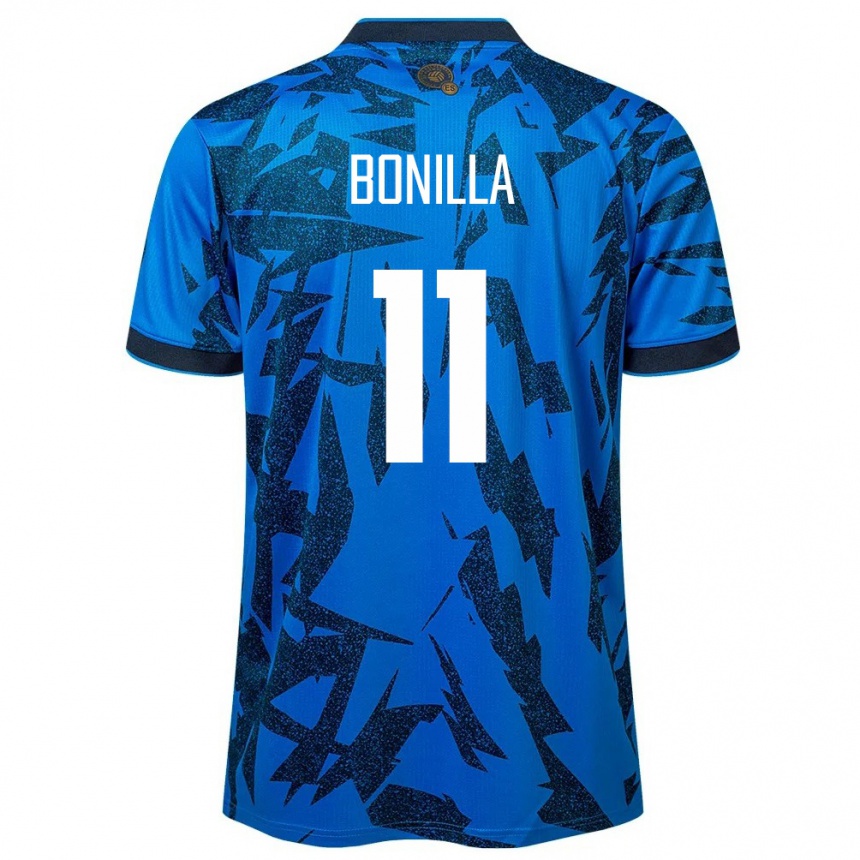 Kids Football El Salvador Jarell Bonilla #11 Blue Home Jersey 24-26 T-Shirt Nz