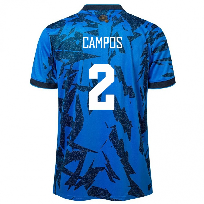 Kids Football El Salvador Adonis Campos #2 Blue Home Jersey 24-26 T-Shirt Nz