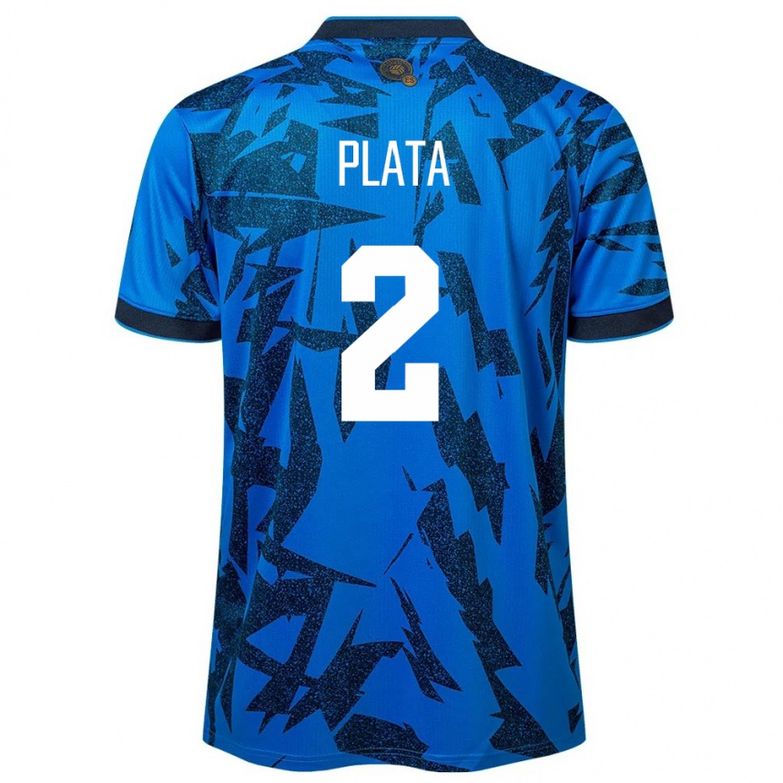 Kids Football El Salvador Juana Plata #2 Blue Home Jersey 24-26 T-Shirt Nz