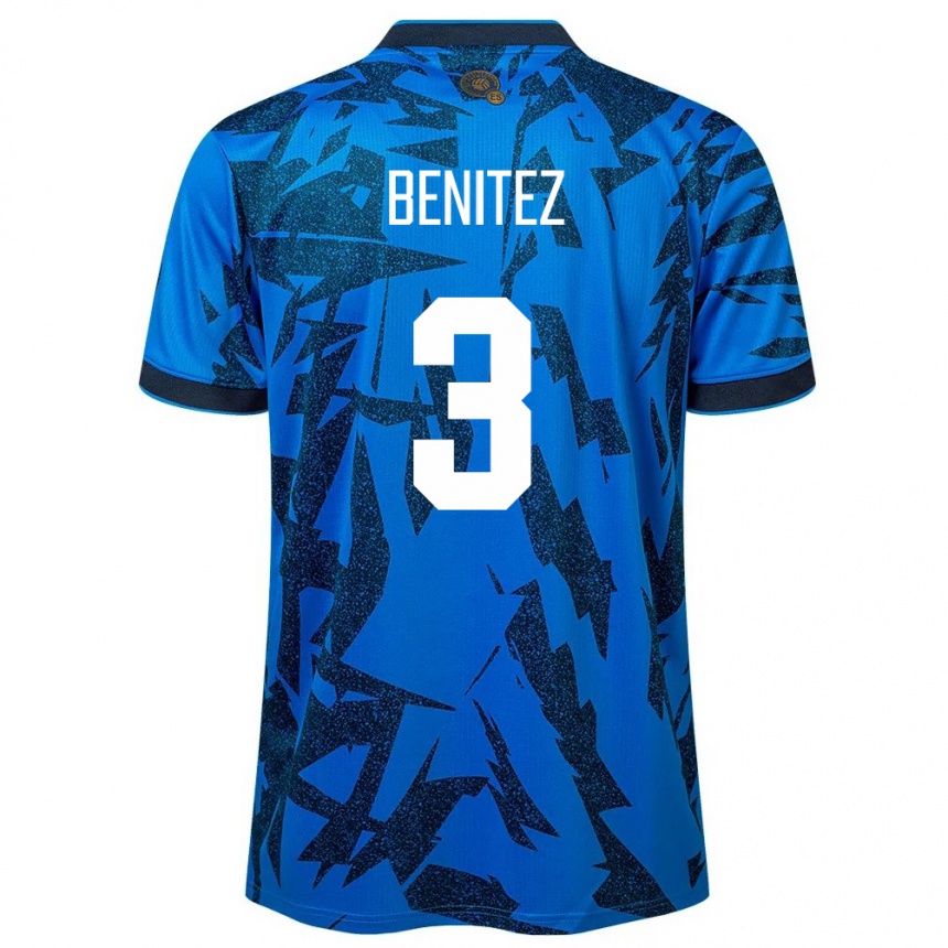 Kids Football El Salvador Carolina Benitez #3 Blue Home Jersey 24-26 T-Shirt Nz