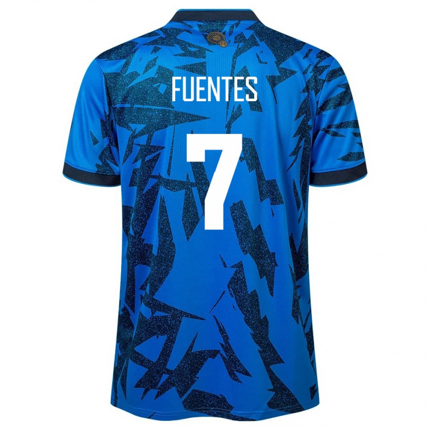 Kids Football El Salvador Danielle Fuentes #7 Blue Home Jersey 24-26 T-Shirt Nz