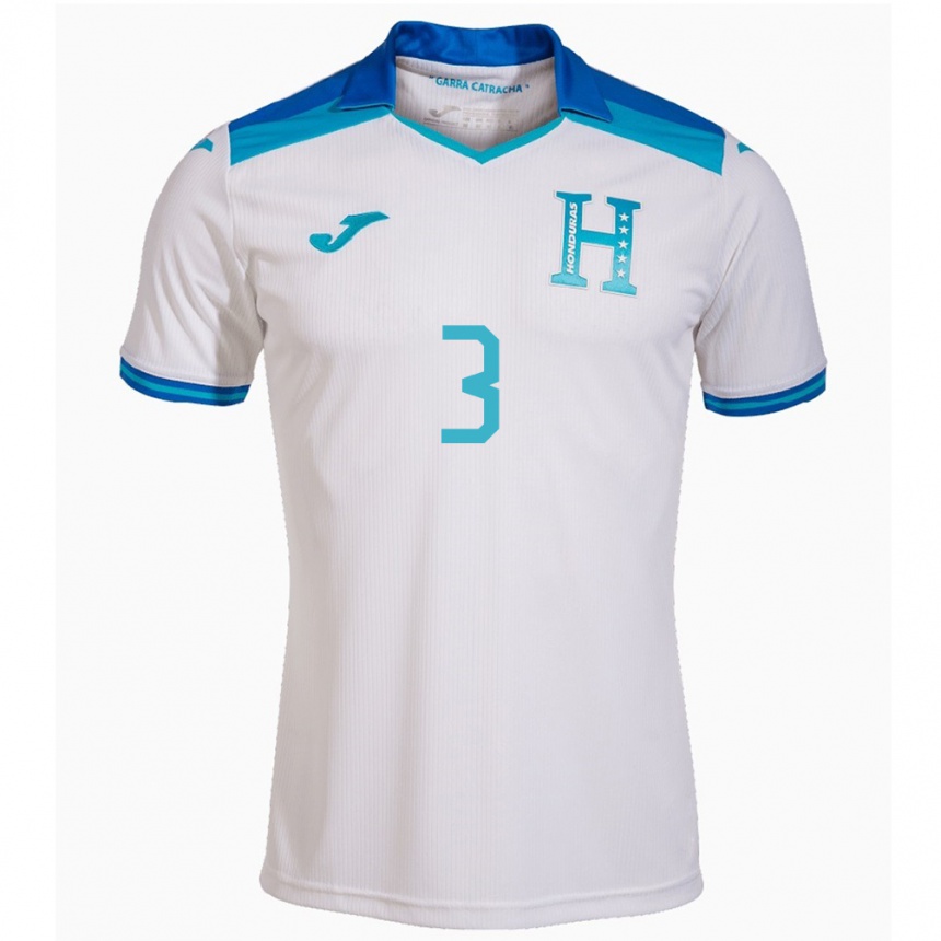 Kids Football Honduras Marcelo Santos #3 White Home Jersey 24-26 T-Shirt Nz