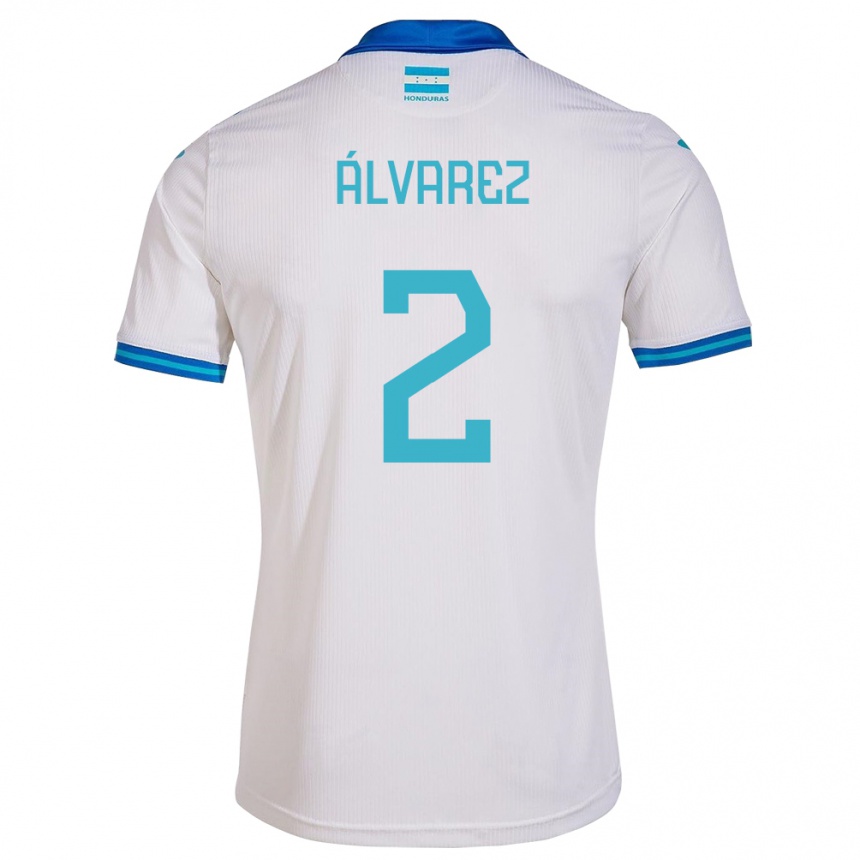 Kids Football Honduras Kevin Álvarez #2 White Home Jersey 24-26 T-Shirt Nz