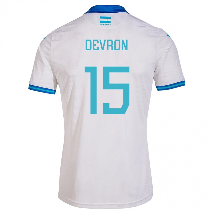 Kids Football Honduras Devron García #15 White Home Jersey 24-26 T-Shirt Nz