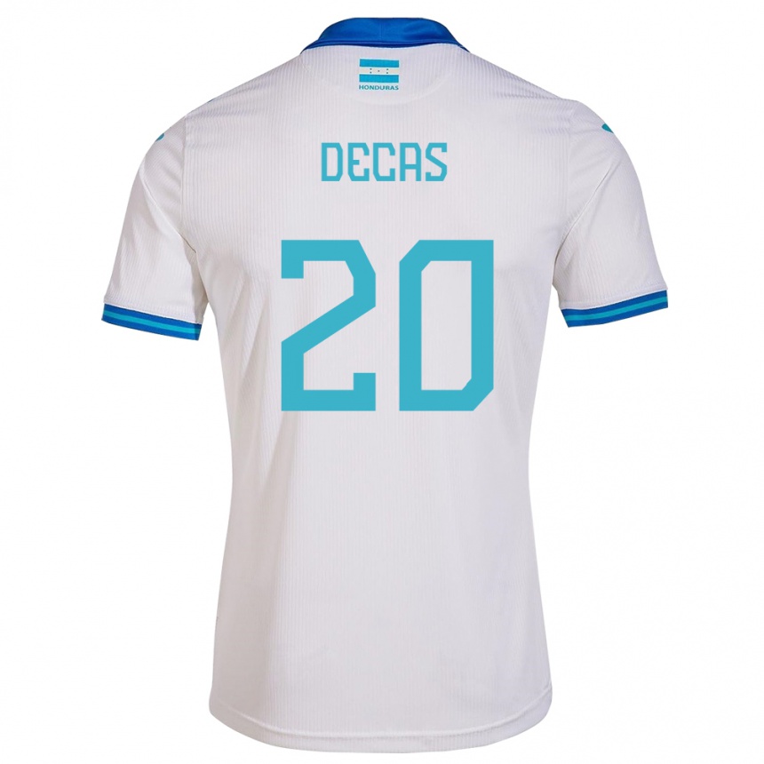 Kids Football Honduras Wesly Decas #20 White Home Jersey 24-26 T-Shirt Nz