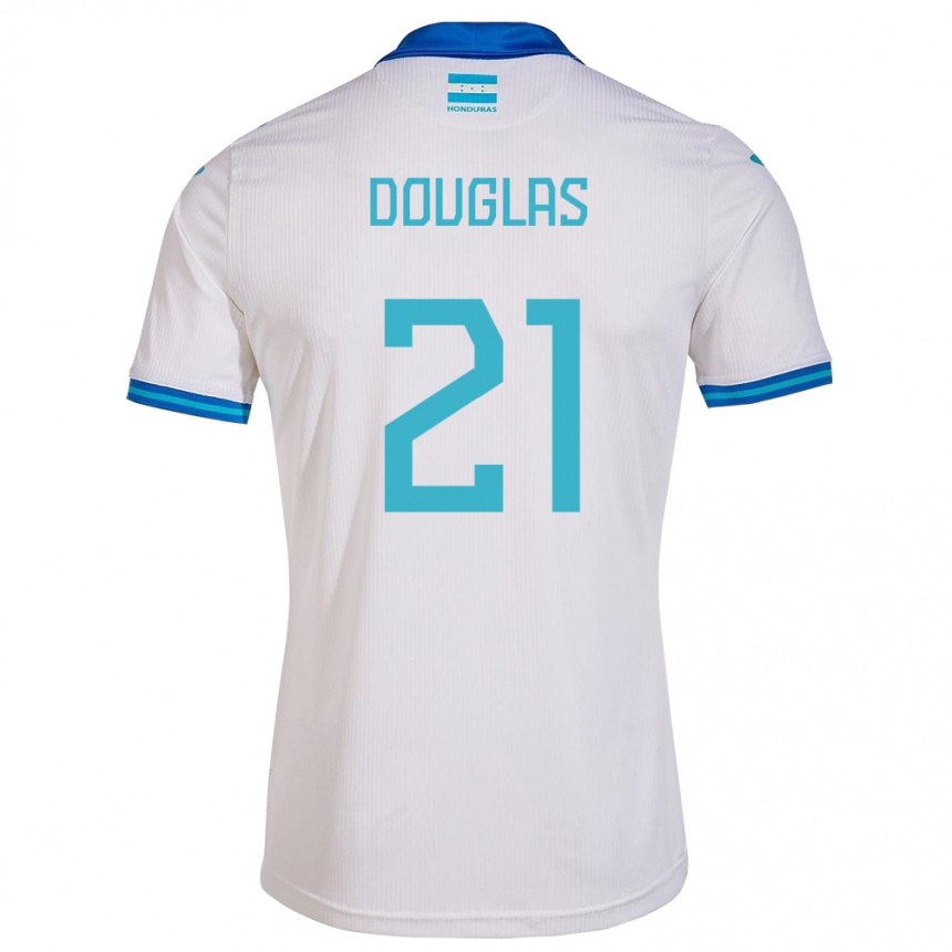 Kids Football Honduras Douglas Martínez #21 White Home Jersey 24-26 T-Shirt Nz