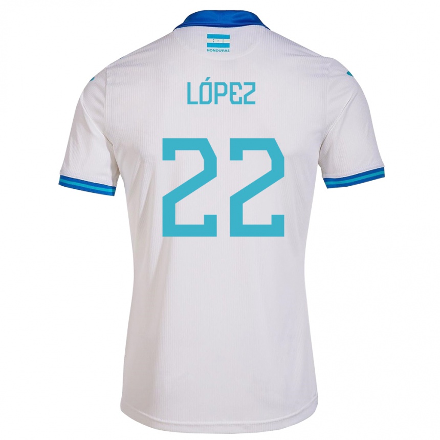 Kids Football Honduras Luis López #22 White Home Jersey 24-26 T-Shirt Nz