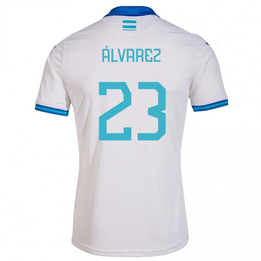 Kids Football Honduras Jorge Álvarez #23 White Home Jersey 24-26 T-Shirt Nz