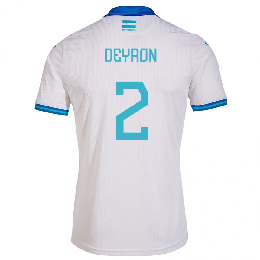 Kids Football Honduras Deyron Martínez #2 White Home Jersey 24-26 T-Shirt Nz