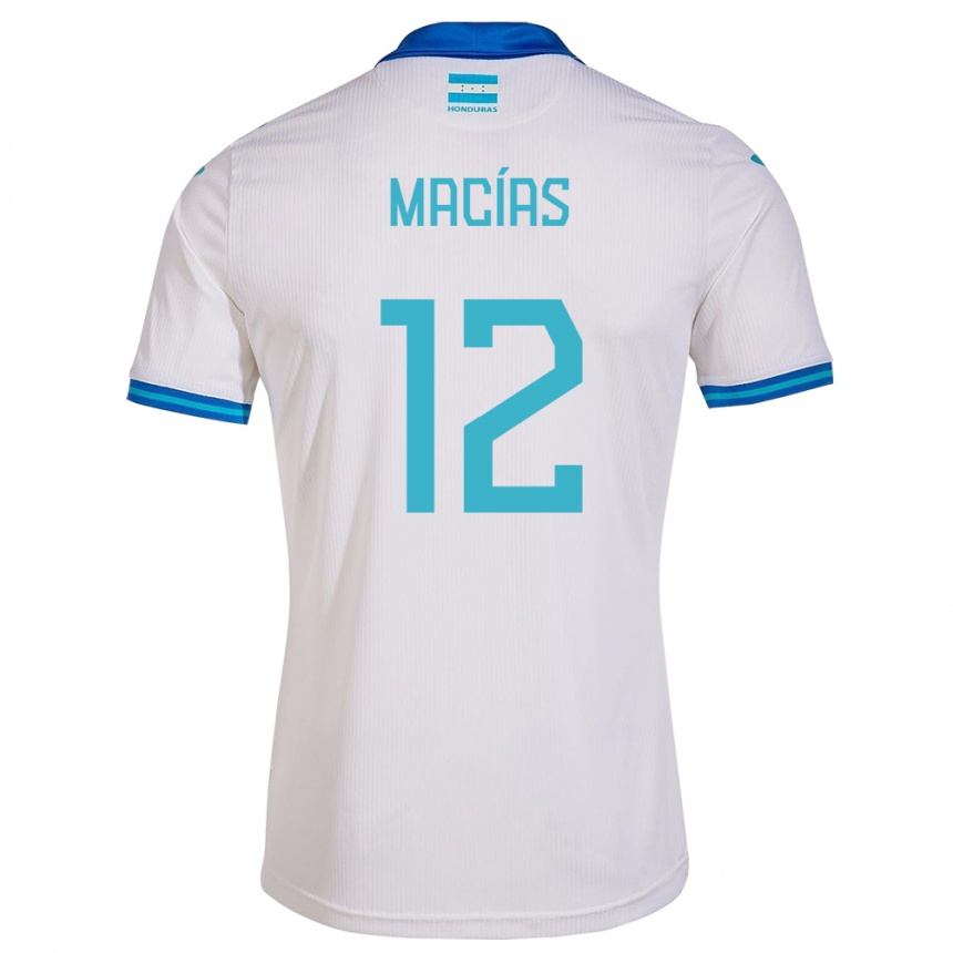 Kids Football Honduras Owen Macías #12 White Home Jersey 24-26 T-Shirt Nz