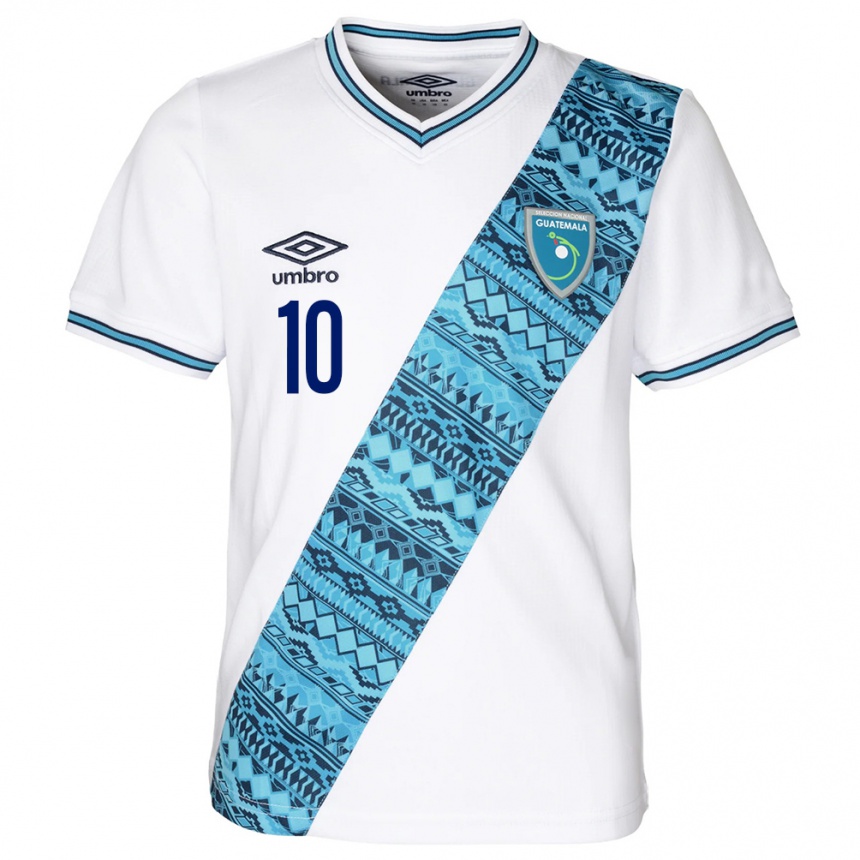 Kids Football Guatemala Andrea Álvarez #10 White Home Jersey 24-26 T-Shirt Nz