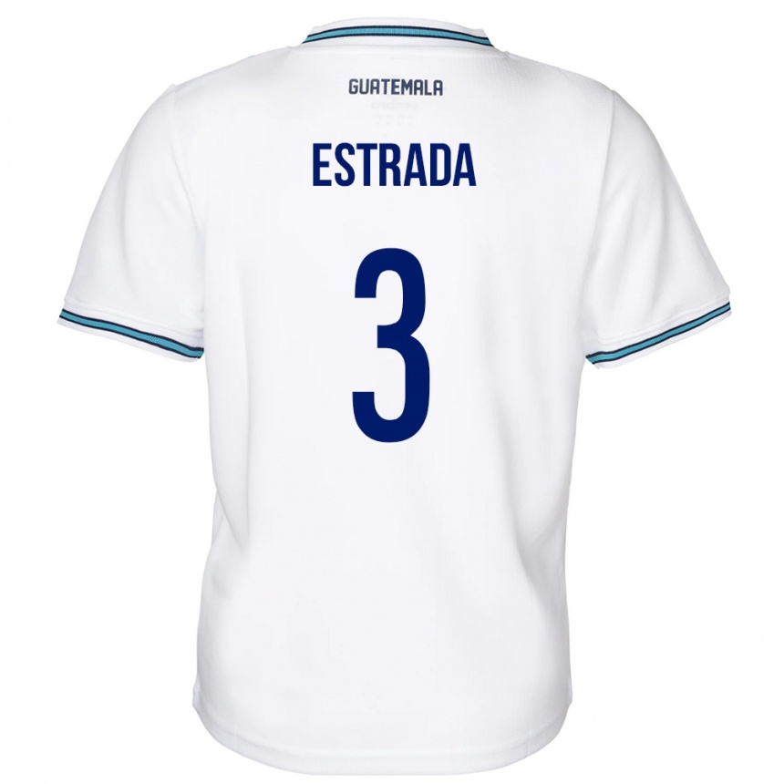 Kids Football Guatemala Carlos Estrada #3 White Home Jersey 24-26 T-Shirt Nz