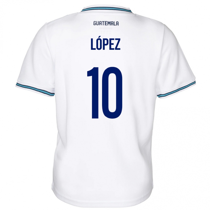 Kids Football Guatemala Antonio López #10 White Home Jersey 24-26 T-Shirt Nz